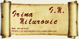 Irina Milurović vizit kartica